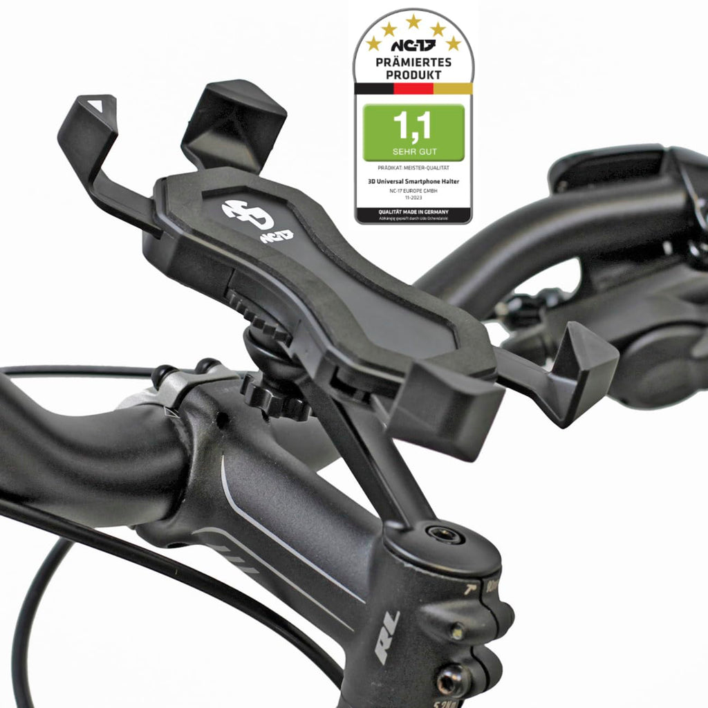 NC-17 Smartphone & Handy Halterung für Fahrrad, Bike, Motorrad | 360 Grad drehbar | für 4.5 - 6.8 Zoll Smartphones | Handyhalter für iPhone, Galaxy | Halter für Navigation und Mobiltelefon