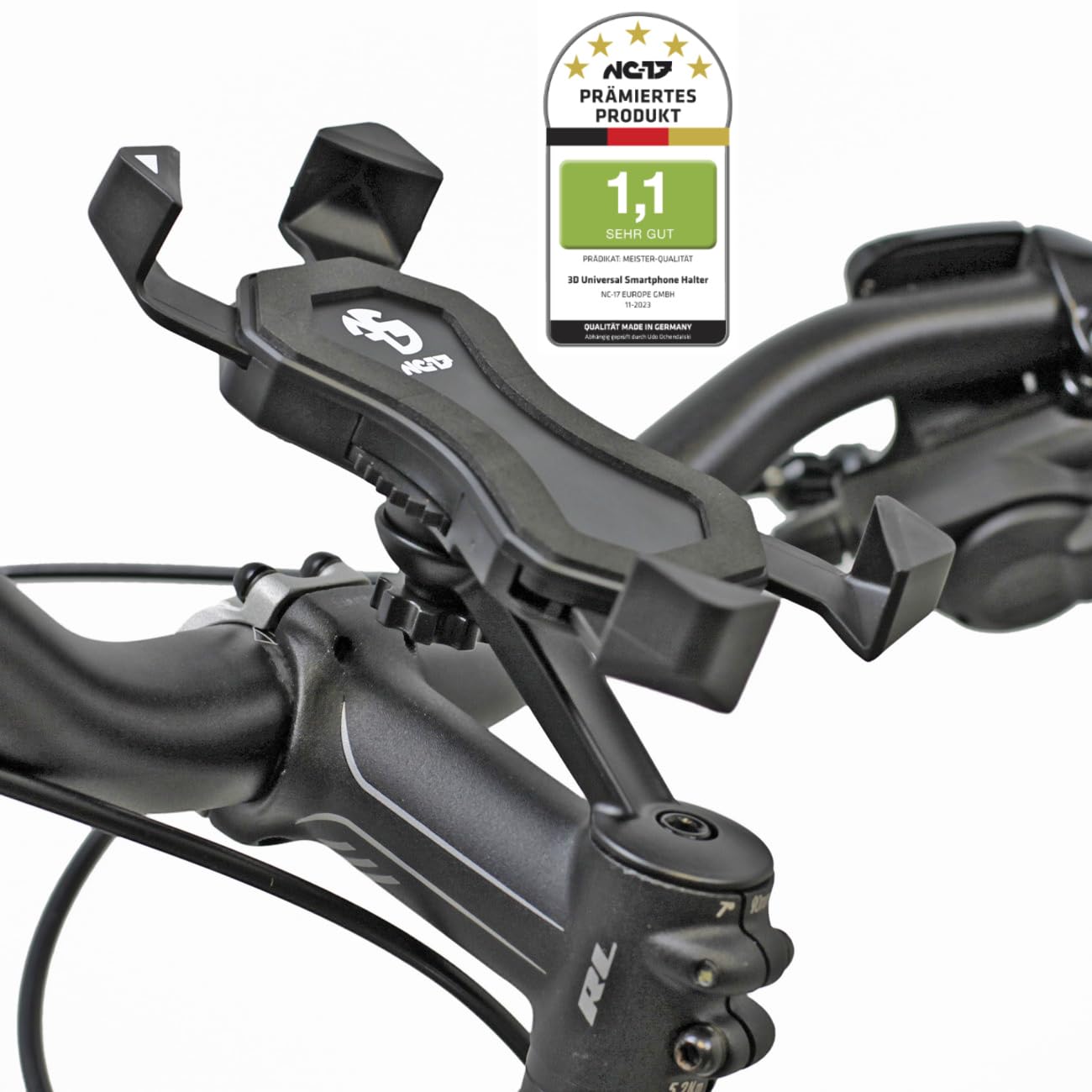 NC-17 Smartphone & Handy Halterung für Fahrrad, Bike, Motorrad | 360 Grad drehbar | für 4.5 - 6.8 Zoll Smartphones | Handyhalter für iPhone, Galaxy | Halter für Navigation und Mobiltelefon