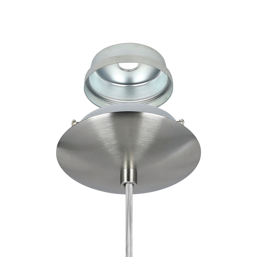 EGLO Pendellampe Rondo, 1 flammige Pendelleuchte, Hängeleuchte aus Metallin Silber, Glas in Opal matt weiß, E27 Fassung, Ø 30 cm