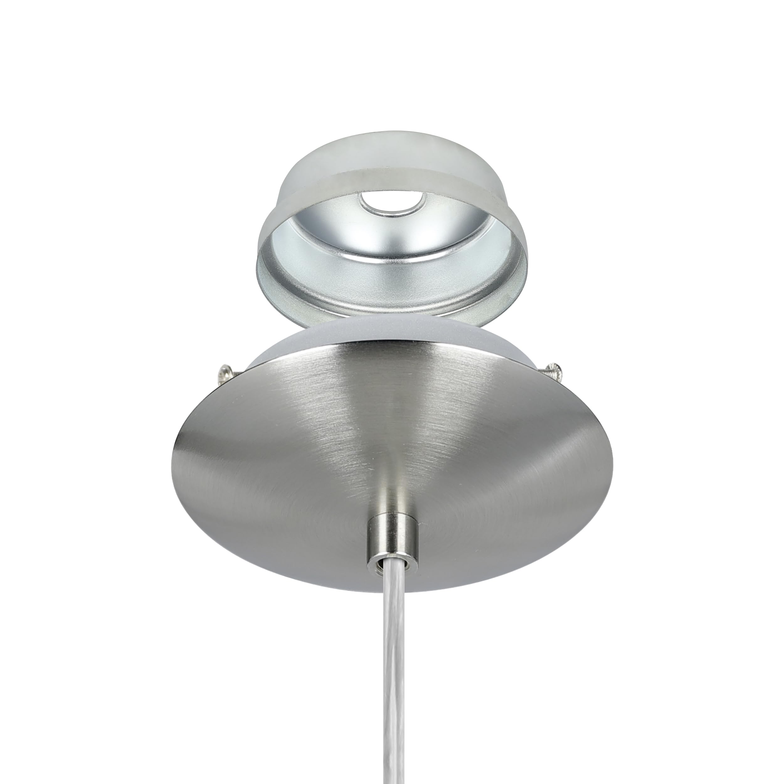 EGLO Pendellampe Rondo, 1 flammige Pendelleuchte, Hängeleuchte aus Metallin Silber, Glas in Opal matt weiß, E27 Fassung, Ø 30 cm