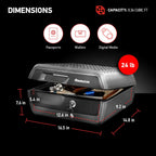 Sentry Safe CHW30220 Feuerfeste und wasserdichte Tresorbox mit Schlüsselschloss, Feuer- und Wassertruhe Safe für Wertsachen, Grau & Schwarz, 0,36 Kubikfuß, 7,6 x 16,5 x 14,8 Zoll