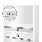 VASAGLE Bücherregal, Regal mit 3 Fächern, Standregal, mit höhenverstellbaren Ablagen, für Wohnzimmer, Kinderzimmer, Büro, 24 x 40 x 93 cm, weiß LBC103W
