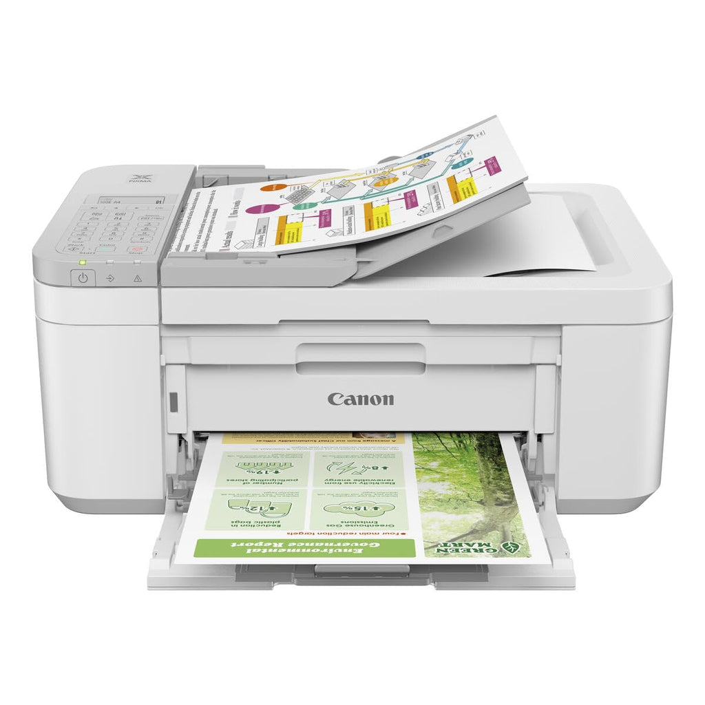 Canon PIXMA TR4756i Multifunktionsdrucker 4in1 (Tintenstrahl, Drucken, Kopieren, Scannen, Faxen, A4, WLAN, Apple AirPrint, 20 Blatt ADF, Duplexdruck, kompatibel mit Pixma Print Plan ABO) weiß