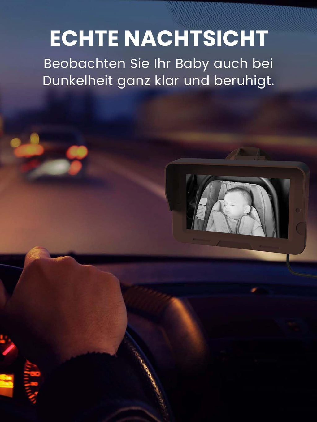 GROWNSY Baby Kamera Auto mit Nachtsicht und Weitwinkel, 4,3'' HD Spiegel Auto Baby rückbank, autospiegel Baby für rücksitz USB Plug&Play, Einfache Installation