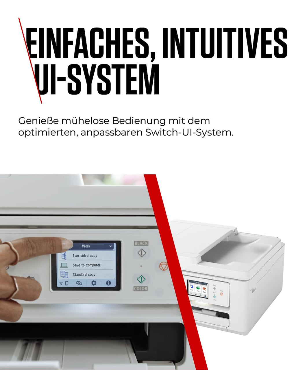 Canon PIXMA TS7750i Multifunktionsdrucker 4in1 (Tintenstrahl,Drucken, Kopieren, Scannen,Faxen, A4, 6,7 cm Touch, WLAN, 35 Blatt ADF, 2 Papierzuführungen, kompatibel mit Pixma Print Plan "Abo") Weiß