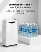 Pro Breeze® 20L/Tag smarter luftentfeuchter elektrisch mit digitalem Feuchtigkeitsanzeiger Schlafmodus Dauerbetrieb Wäschetrocknung und 24h-Timer – Ideal gegen Feuchtigkeit und Kondensation