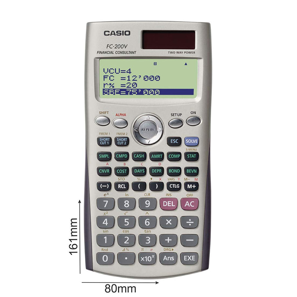 Casio FC-200 V Taschenrechner, Grau