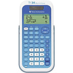 Texas Instruments TI-34 MV Schulrechner (Multi View, 4-zeilen Display, Solar- und Batteriebetrieb) Blau-Weiß