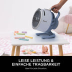 Shark FlexBreeze HydroGo Starker Ventilator mit Sprühnebel, Kühlung für drinnen & draußen, leise & langlebig, kabelgebunden & kabellos, kompakt & leicht,5 Geschwindigkeiten, Gletscher FA050EUBL