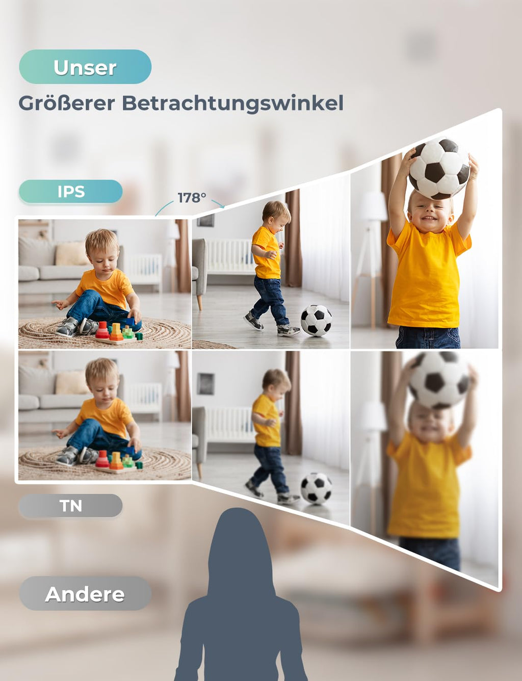 GHB Babyphone mit Kamera 5 Zoll 720P HD Display mit bis zu 168h Akkulaufzeit im VOX Schlafmodus Gegensprechen Nachtsicht und Temperaturanzeige