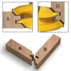 45 Grad Lock Mitre Router Bit, APLUS Holzfräser, Nutfräser + 8 mm Schaft Zungenschaft und Nutfräse Set 3 Zähne in T-Form Cutter aus Holz für Holzarbeiten