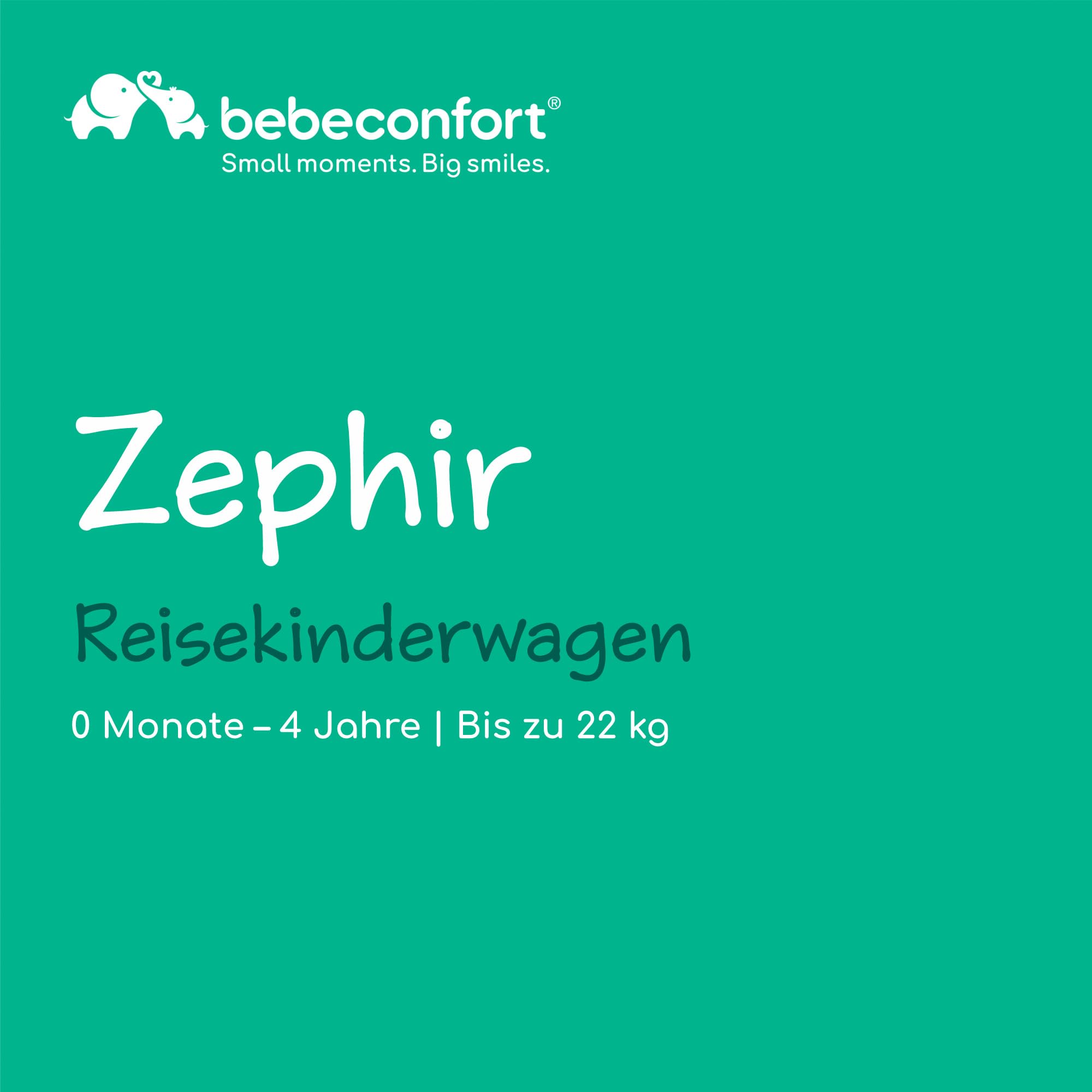 Bebeconfort Zephir, kompakter Baby Kinderwagen, 0–4 Jahre (bis zu 22 kg), leichter Reise Buggy (5.6 kg), in Kabinengröße, flacher und verstellbarer Sitz, Aufbewahrungskorb, Mineral Green