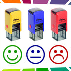 3 Lehrer-Stempel [speziell für Kindergarten und Grundschule – Automatik-Stempelkissen für Smileys].