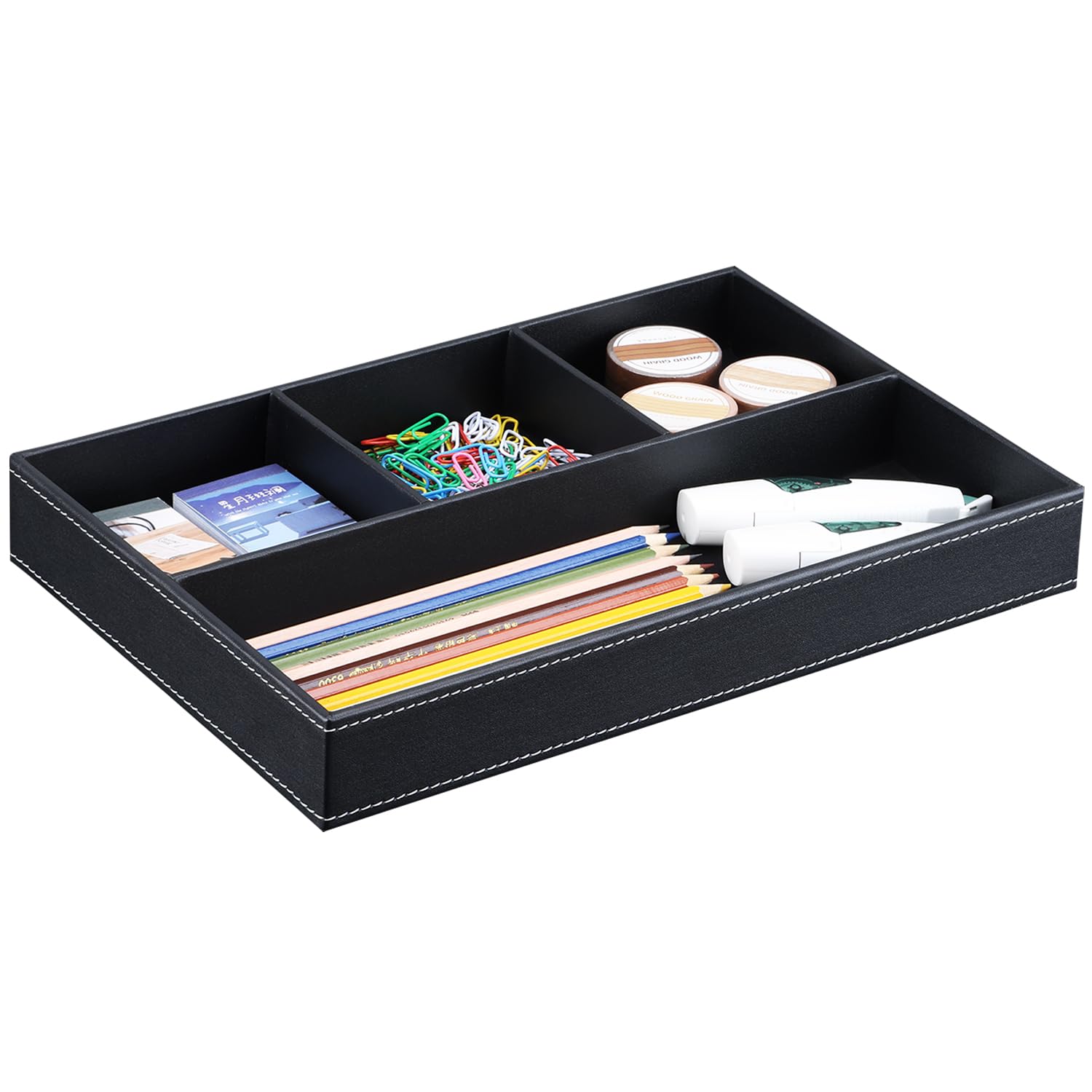 KINGFOM™ Leder Stiftablagen (Schwarz)
