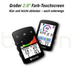 Bryton Rider 650 GPS-Fahrradcomputer, 2,8" Farb-Touchscreen, bis zu 33 Stunden Akkulaufzeit, vorinstallierte Europakarten, Abbiegen-Navigation, automatische Helligkeitsanpassung, ANT+/BLE