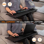 THE G-LAB K-Board Cadmium Laptopablage mit XXL-Kissen, Ideal für Home Office/Gaming für Bett oder Sofa, Laptopständer 13"-19", Lapdesk Extra Large mit Griff