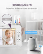 Comfyer Split-Screen Babyphone mit 2 Kameras, 7" HD 720P Video Babyphone ohne WLAN mit Halterung, IR-Nachtsicht Vox-Modus 2-Wege-Audio 6000mAh 300M Reichweite Videoüberwachungsgeräte