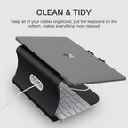 Bestand Aluminiumständer für Laptop und MacBook Desktop für Apple MacBook und alle Laptops (patentiert) (Black)