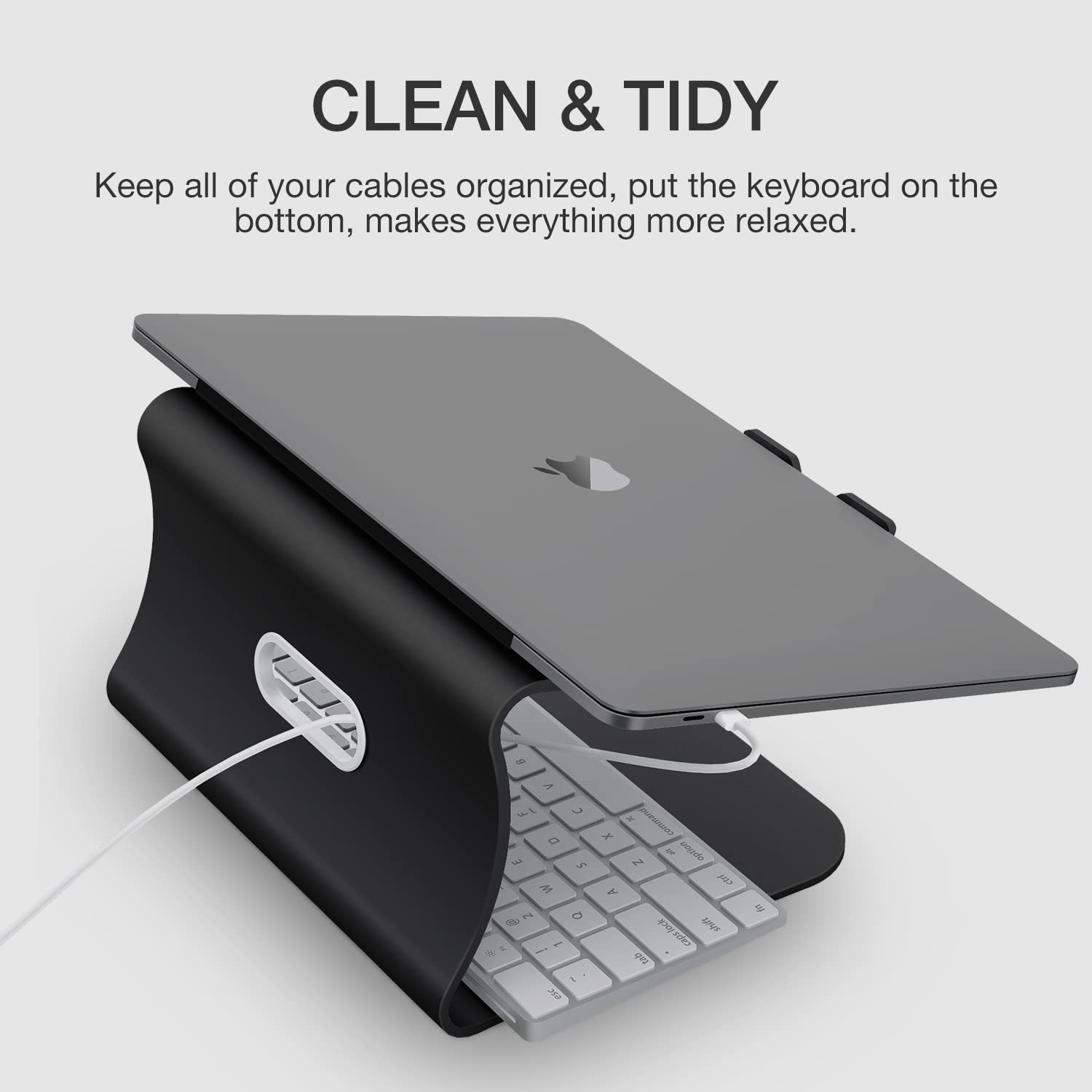 Bestand Aluminiumständer für Laptop und MacBook Desktop für Apple MacBook und alle Laptops (patentiert) (Black)