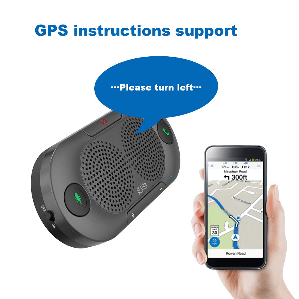 BESIGN BK06 Kfz Bluetooth V5.0 Freisprechanlage Visier Auto Kit, verbindet mit Siri & Google Assistant, Auto EIN Aus, Wireless Freisprecheinrichtung für Auto
