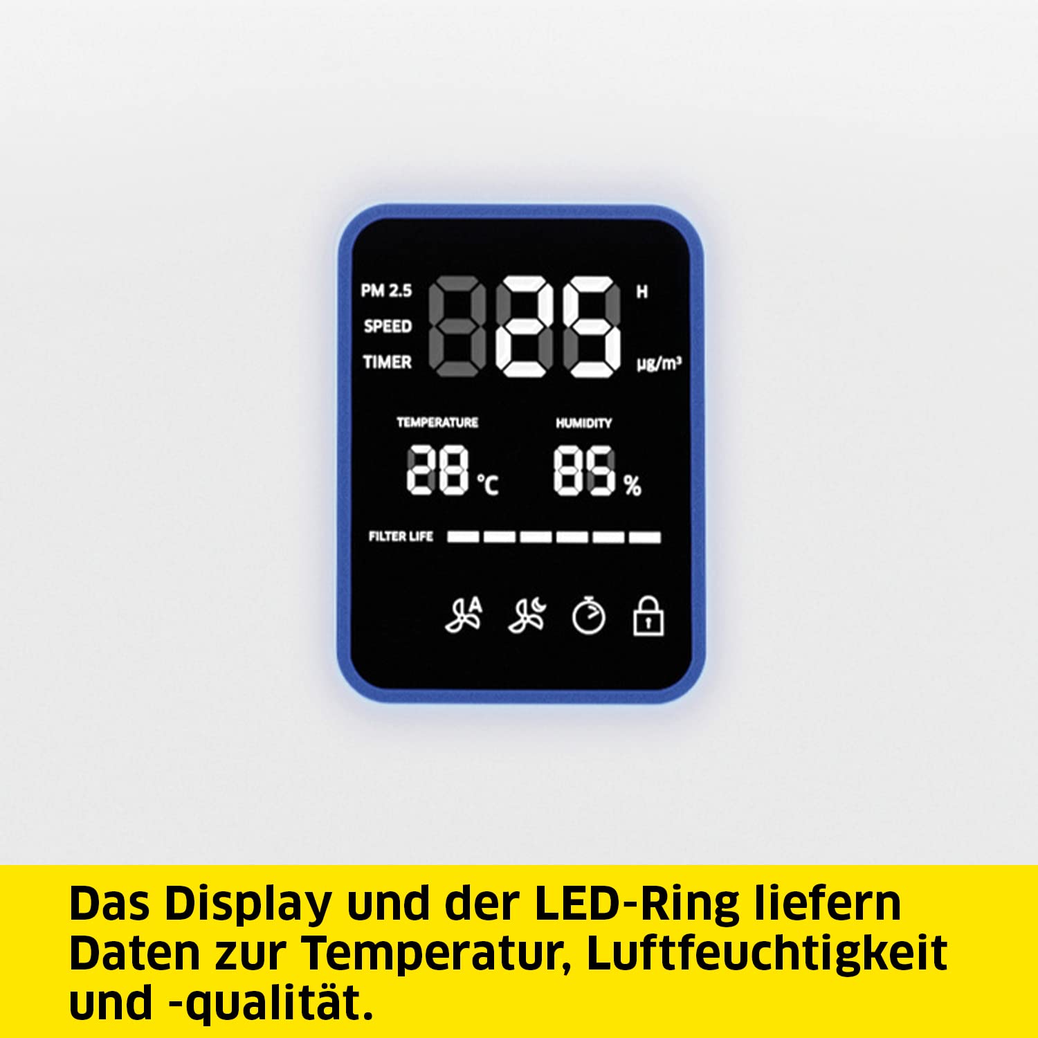 Kärcher Luftreiniger AF 50, Luftdurchsatz: 520 m³/h, bis zu 100 m² Räume, beseitigt 99,95% der Partikel bis zu 0,3 μm wie Feinstaub, Aerosole, Allergene, Gerüche, Automatik-Funktion, Timer, Nachtmodus
