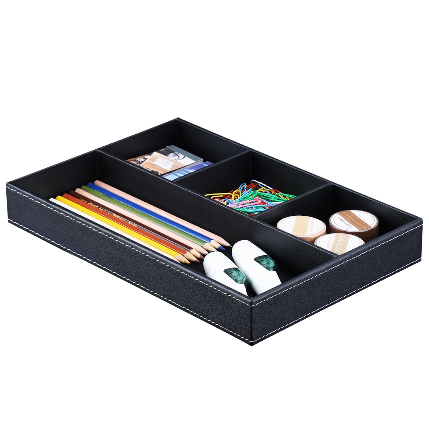 KINGFOM™ Leder Stiftablagen (Schwarz)