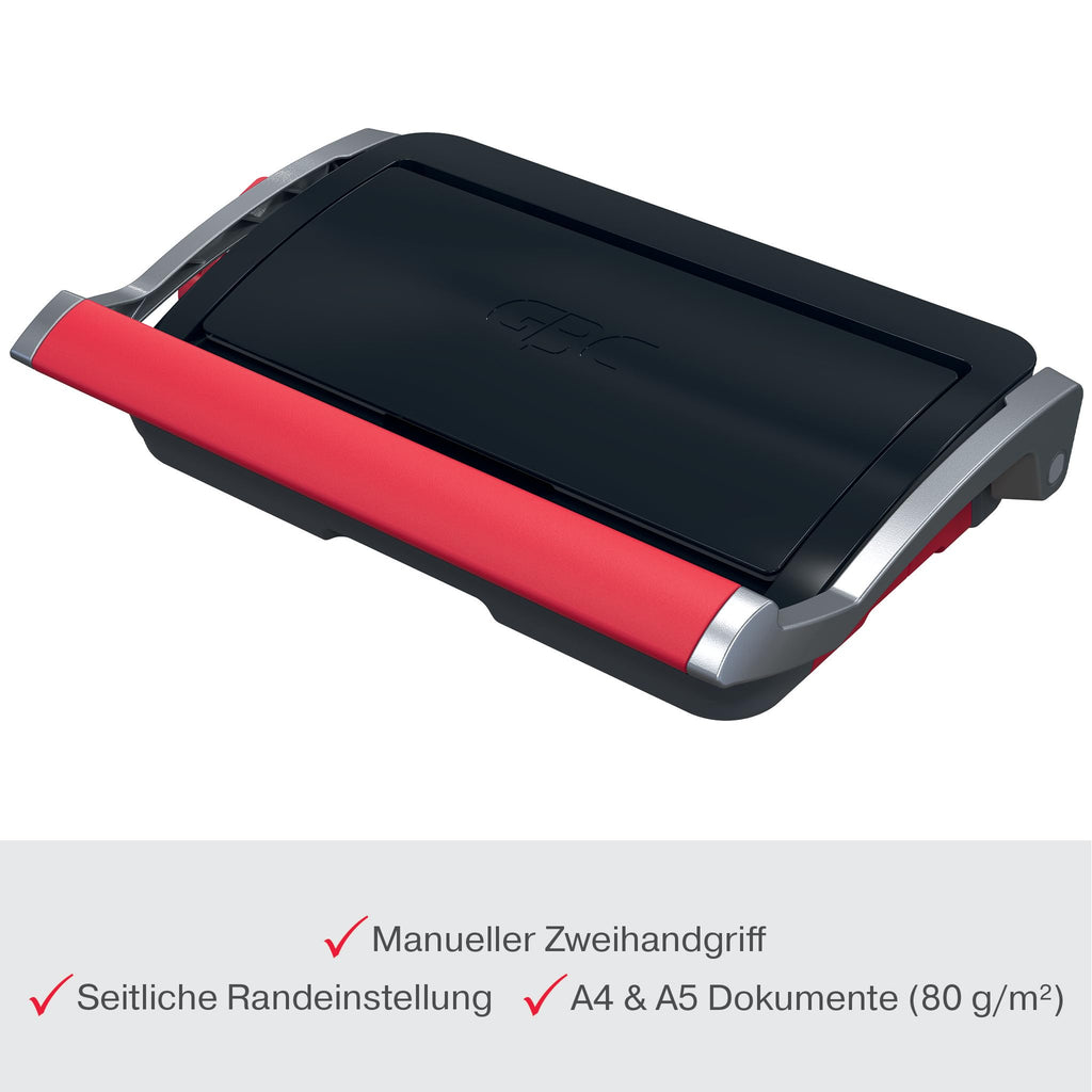 GBC CombBind CB15 Manuelles Bindegerät - Bindet 165 A5/A4 Blätter, kompaktes und leichtes Design, stanzt 15 Blätter, Schwarz/Silber, 4410061