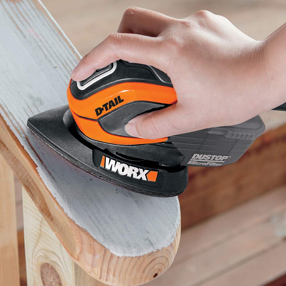 WORX Delta-Multischleifer, 65 W, WX 648.2, DustStop Mikrofilter, Klettverschluss-System, ergonomisches Design, kompakt und leicht, inklusive Zubehör