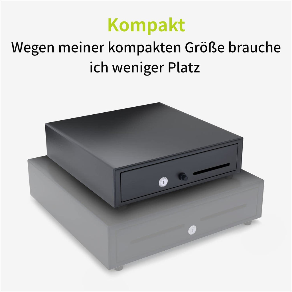 ACROPAQ Kassenschublade - Öffnung manuell mit Druckknopf, Kassenlade 33 x 33 cm, Unterbau geeignet - Kasse, Cash Register, Bargeldkasse - Schwarz
