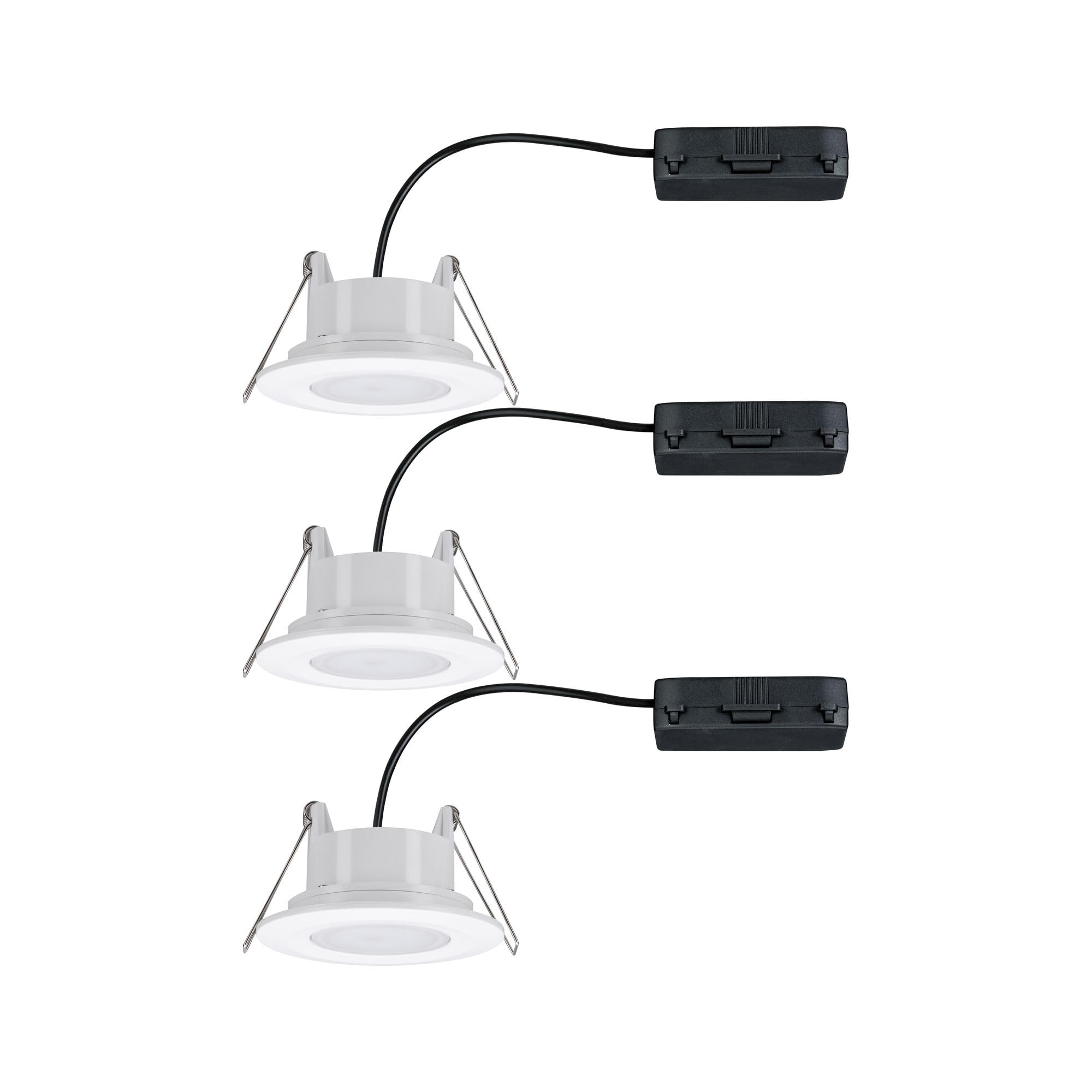 Paulmann 99931 LED Einbauleuchte Calla rund 3er Set incl 3x5.2 W IP65 dimmbar Einbaustrahler Weiß matt Schranklicht Kunststoff Einbaulampe 4000K