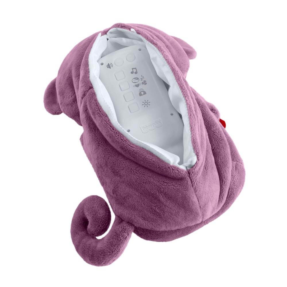 Fisher-Price Baby-Spielzeug Lila Schlummer-Affe, tragbare Plüsch-Spieluhr mit Atembewegungen und Lichtern für Neugeborene ab einem Alter von 0 Monaten, JLH41