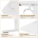 JUMMICO Elektrischer Höhenverstellbarer Schreibtisch - Steh-Sitz Tisch mit Memory-Funktion & Kompletter Tischplatte, Computertisch für Büro & Zuhause 140 x 60 cm Weiß