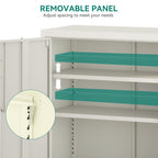 YITAHOME Aktenschrank Abschließbar, Metallschrank mit 2 Verstellbare Einlegeböden, Büroschrank Stahlschrank mit Belüftungslöcher für Arbeitszimmer Büro Garage Schule, Weiß, 80 x 40 x 90cm