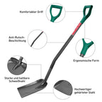 HYCHIKA Schaufel Garten Platz, Schaufeln, Robuster Gartenspaten, Pflanzspaten, Bauschaufel, Hochwertiger Gehärteter Stahl, Ergonomischer Griff, Gartenwerkzeug Für Garten, Unkraut Jäten, Pflanzen