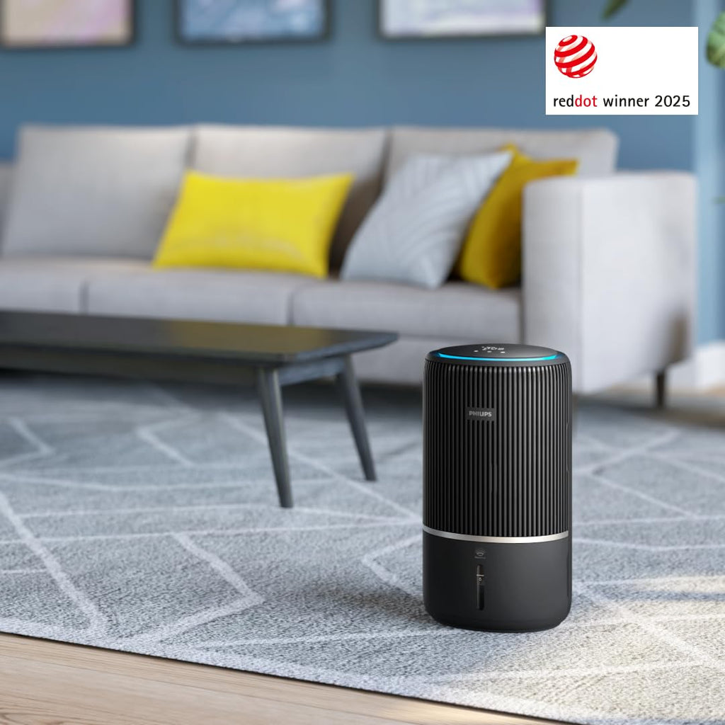 Philips 3400 Serie 2-in-1-Luftreiniger und -Luftbefeuchter, HEPA NanoProtect + Aktivkohlefilter, hygienische Luftbefeuchtung mit 650ml/h, CADR 300m³/h für 78 m² (AC3421/13)