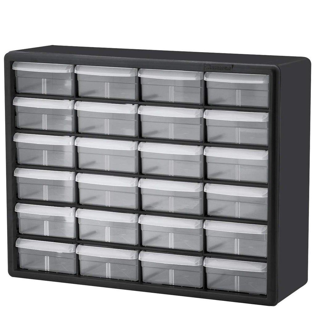 Akro-Mils 10724 Schubladenschrank aus Kunststoff mit 24 Schubladen, für Garage, Perlen-Organizer, Lego-Aufbewahrung, Lehrer-Werkzeugkasten, Make-up-Organizer und mehr, 50,8 cm B x 15,2 cm T x 40,6 cm