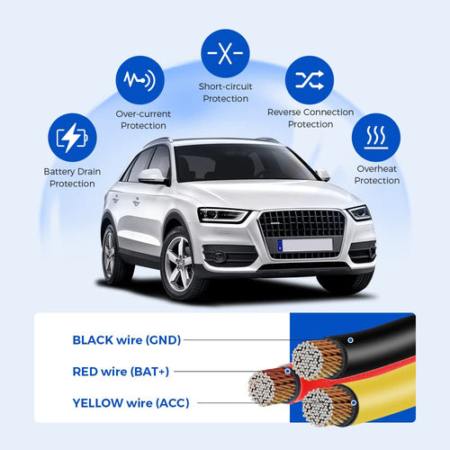 Azdome hardwire kits, Typ-C-USB-Hardwire-Kit 12V-24V bis 5V/2.5A Hardwire-Kit mit Niederspannungsschutz 12ft Auto-Dashcam-Ladegerät Netzkabel für Dashcam GPS-Stromversorgung Radarwarner