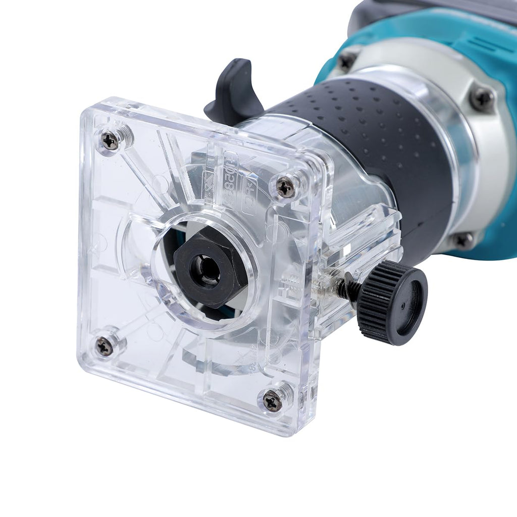 KATSU FIT-BAT 18V/21V Brushless Akku-Oberfräse Holzfräse Kantenfräse mit Trimmer-Basis, 3 Spannzangen 1/4", 6 mm und 8 mm, Ohne Akku und Ladegerät 102770