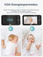 GHB Babyphone mit Kamera 5 Zoll 720P HD Display mit bis zu 168h Akkulaufzeit im VOX Schlafmodus Gegensprechen Nachtsicht und Temperaturanzeige