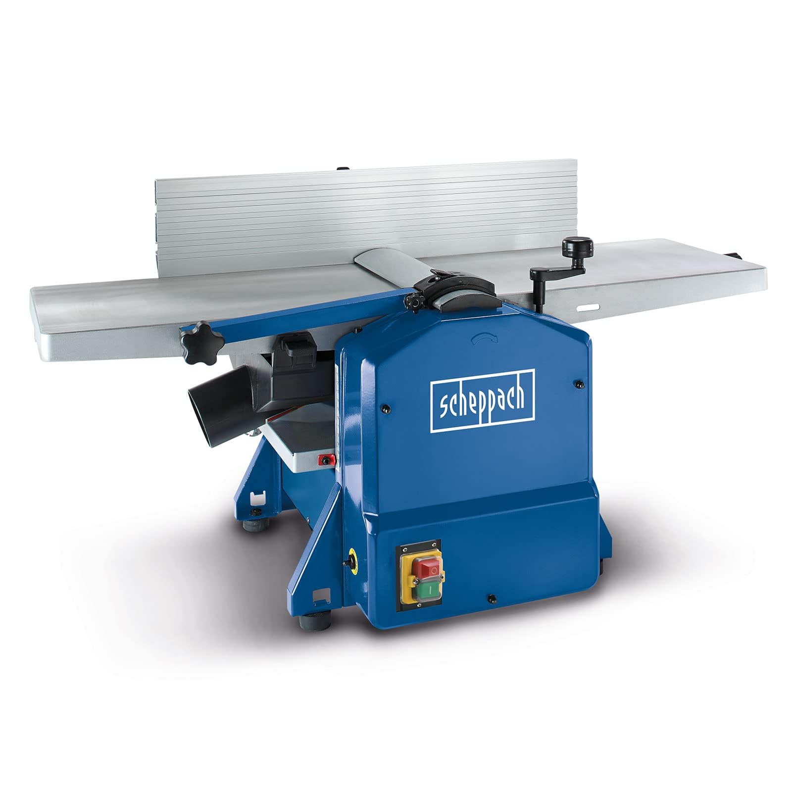 Scheppach Abricht- und Dickenhobelmaschine HMS1080 | 230V 1500 Watt | 2 HS-Hobelmesser | Hobelbreite 254 mm | Durchlasshöhe: 120mm | Messerdrehzahl 8500 min-1 | Spanabnahme max. 2mm