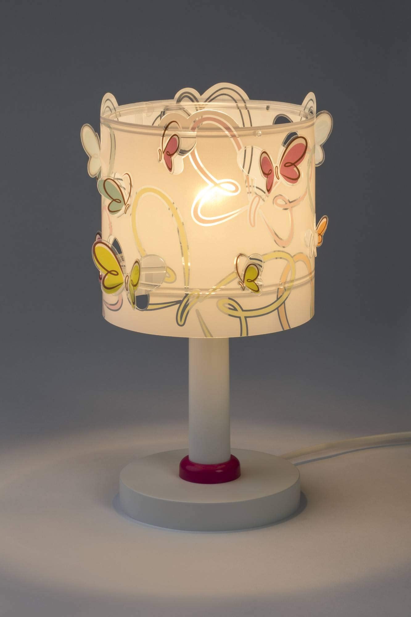 Dalber Kinder Tischlampe Nachttischlampe kinderzimmer Schmetterlinge Butterfly, 62141, E14