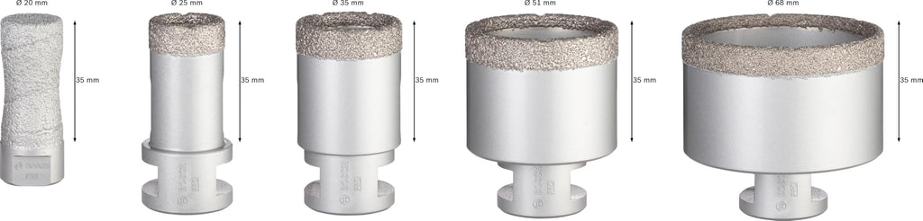 Bosch Professional 5 tlg. Diamanttrockenbohrer Dry Speed Best for Ceramic Set (für Keramik, Zubehör Winkelschleifer)