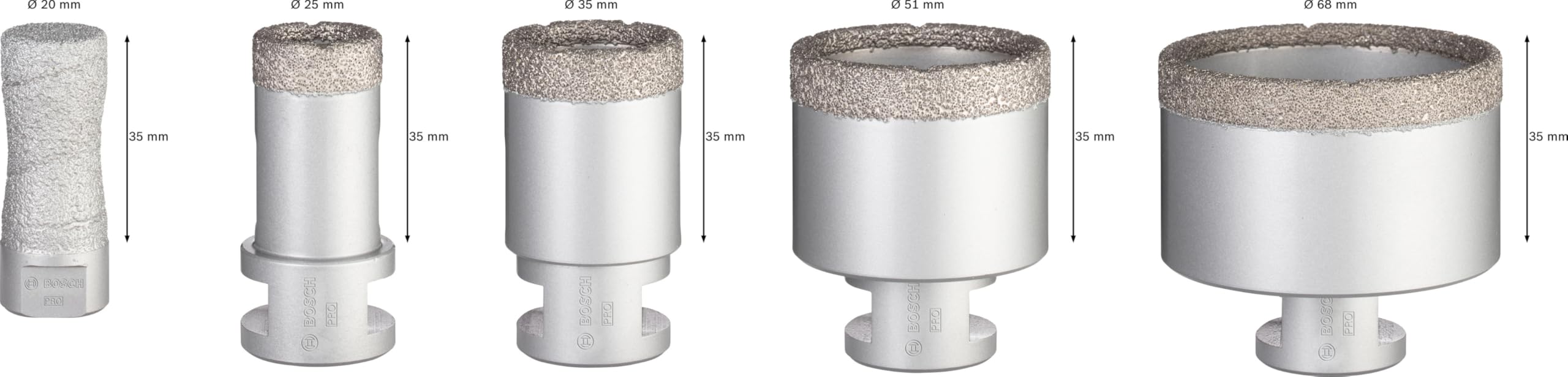 Bosch Professional 5 tlg. Diamanttrockenbohrer Dry Speed Best for Ceramic Set (für Keramik, Zubehör Winkelschleifer)