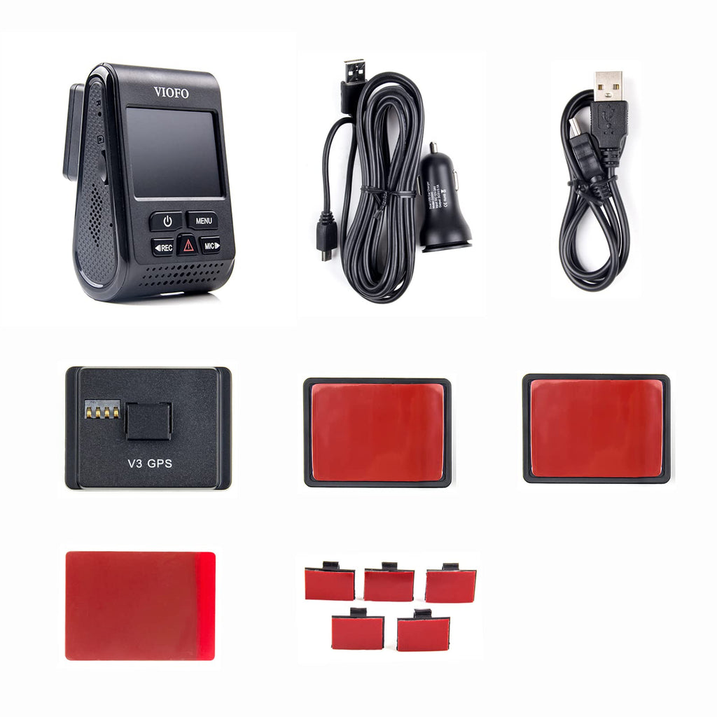 VIOFO A119 V3 Dashcam 2K 60fps mit GPS, 24 Std. Puffer Parkmodus Autokamera, Nur Frontscheibe 2560x1600P, Quad HD IMX355 5MP Sensor HDR, Ultra Nachtsicht Mini Dash Cam, 140°Weitwinkel Auto Kamera