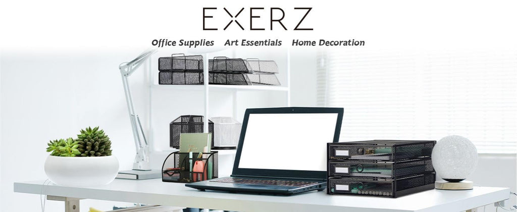 Exerz Papier Sortierer mit 3 Schubladen/A4 Dokumente/Schubladenbox - Drahtgeflecht Büroablage/Aufbewahrung Ordner/Schnellhefter/Organisator/Schreibtisch Multifunktions (Schwarz)