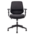 Amazon Basics Ergonomischer Bürostuhl, Schreibtischstuhl mit verstellbaren Armlehnen, Lendenwirbelstütze, Chefsessel aus Mesh-Gewebe, rückenfreundlich, einfache Montage, 63,5 x 58,4 x 91,4 cm, schwarz
