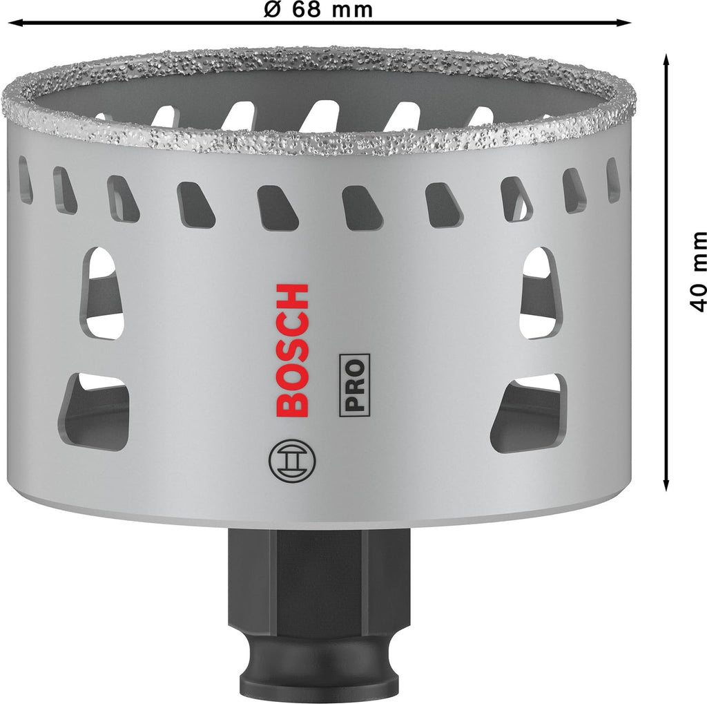 Bosch 1x PRO Tile Power Change Plus Lochsäge (für Harte Fliesen, Weiche Fliesen, Ø 68 mm, Professional Zubehör Bohrmaschine)