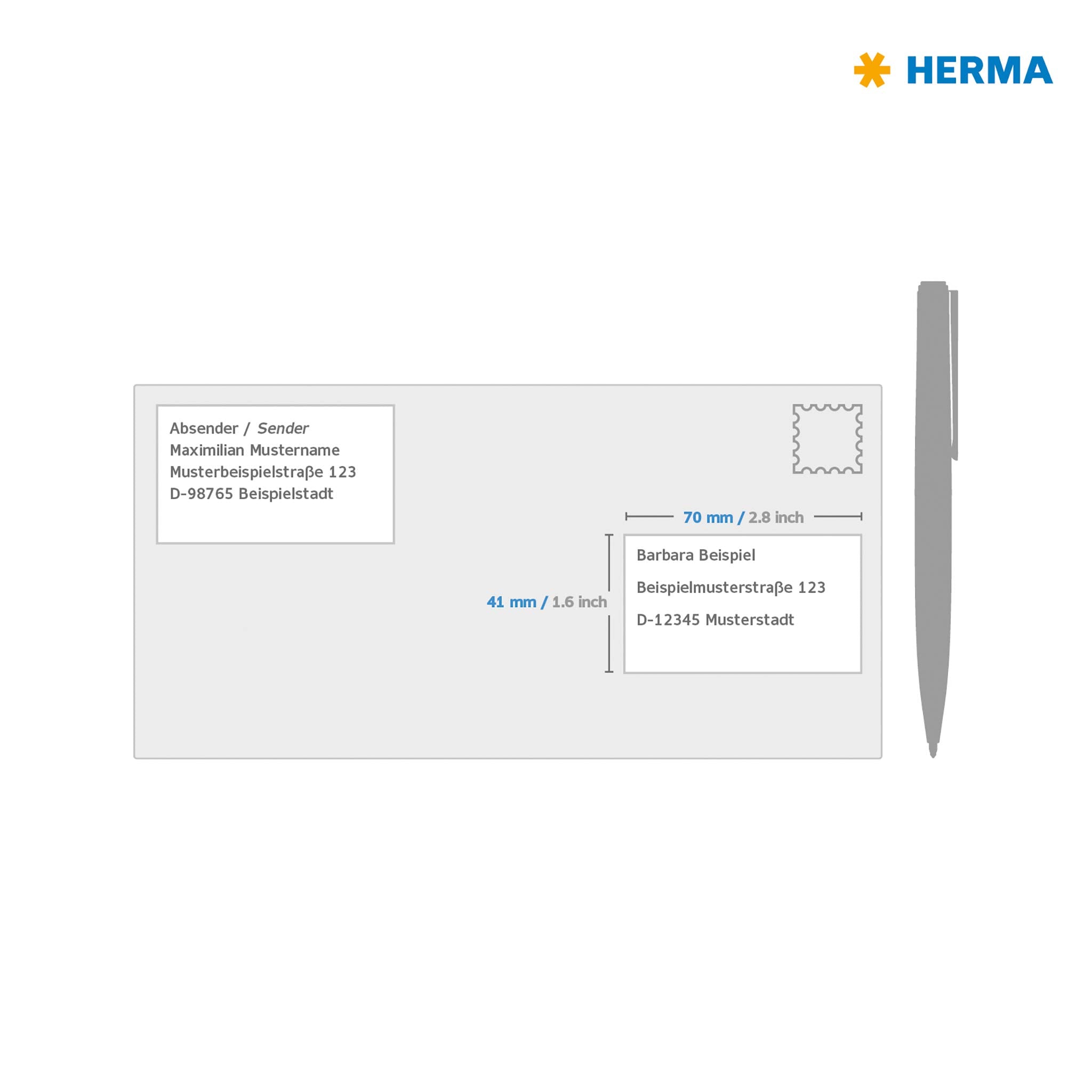 HERMA 4473 Adressetiketten, 100 Blatt, 70 x 41 mm, 21 pro A4 Bogen, 2100 Stück, selbstklebend, bedruckbar, matt, blanko Papier Adressaufkleber Etiketten, weiß