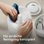 Philips Smart Humidifier - kompakt und dennoch leistungsstark mit himmelhohem Nebel, Aromatherapie, leise mit Schlaffunktion und Nachtlicht, für (Schlaf-) Räume bis zu 38 m² (HU1509/00)