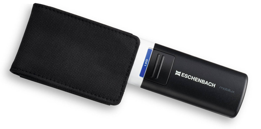 Eschenbach Optik Handlupe mobiluxLED mit LED-Beleuchtung und 4X-Vergrößerung Linsengröße: 75x50mm - Made in Germany
